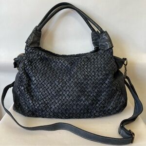 Langellotti Genuine Leather Woven Bag Made in Italy